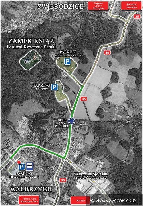 Wałbrzych: Dziś część parkingów w okolicach Zamku Książ będzie czynna