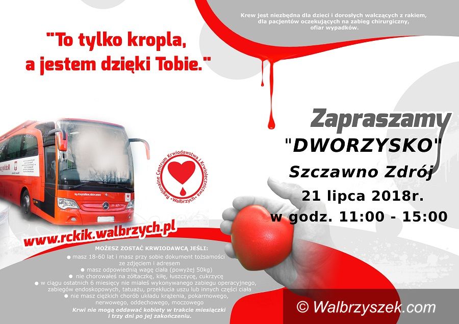 Wałbrzych/Szczawno-Zdrój: Mobilny punkt poboru krwi zawita do Szczawna–Zdroju