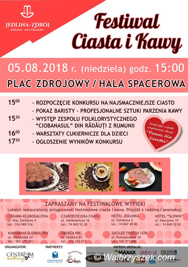 REGION, Jedlina-Zdrój: Już wkrótce Festiwal Ciasta i Kawy