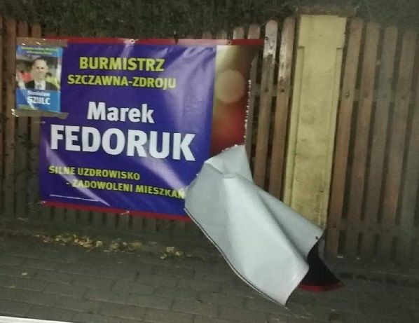 REGION, Szczawno-Zdrój: Zerwane plakaty kandydata na burmistrza Szczawna–Zdroju