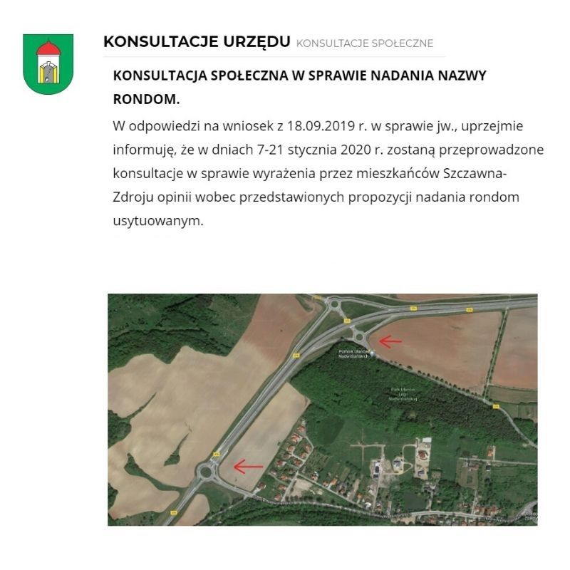 REGION, Szczawno-Zdrój: Nazwy dla rond