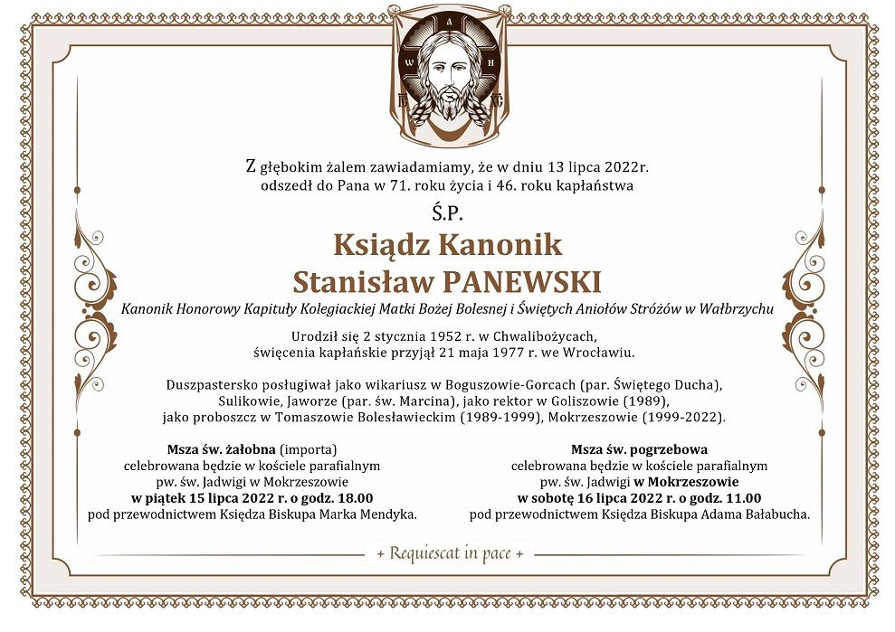 REGION: Zmarł ksiądz Panewski