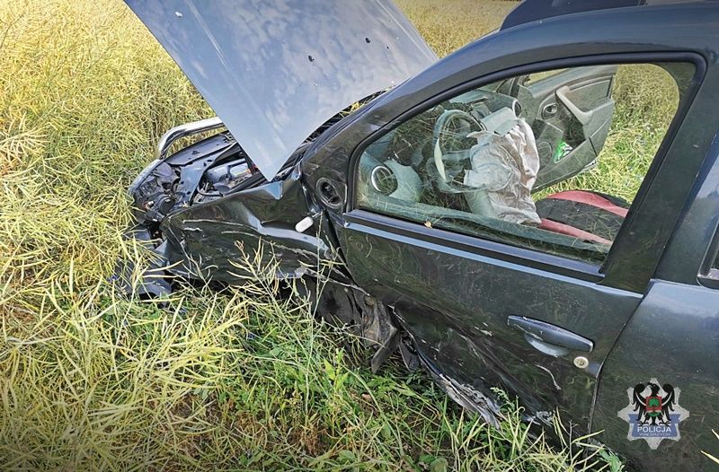 Wałbrzych: Auto wyrzuciło z drogi w pole