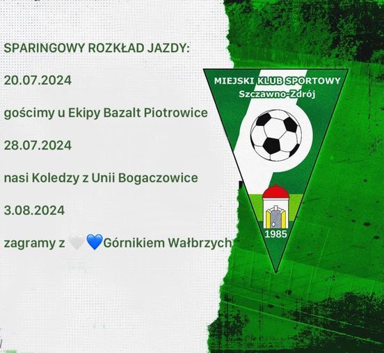 Szczawno-Zdrój: MKS zna sparingpartnerów