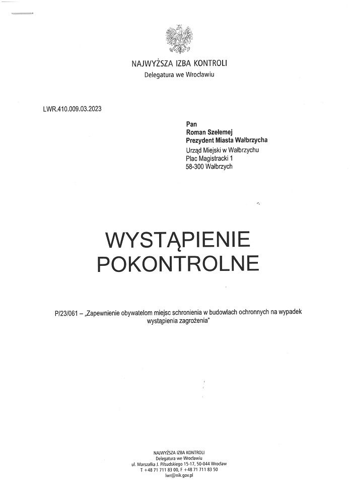 Wałbrzych: „0,6% znajdzie schronienie”?, ale liczba schronów to „0”!