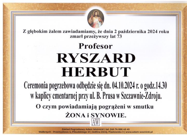 REGION: Zmarł profesor Herbut