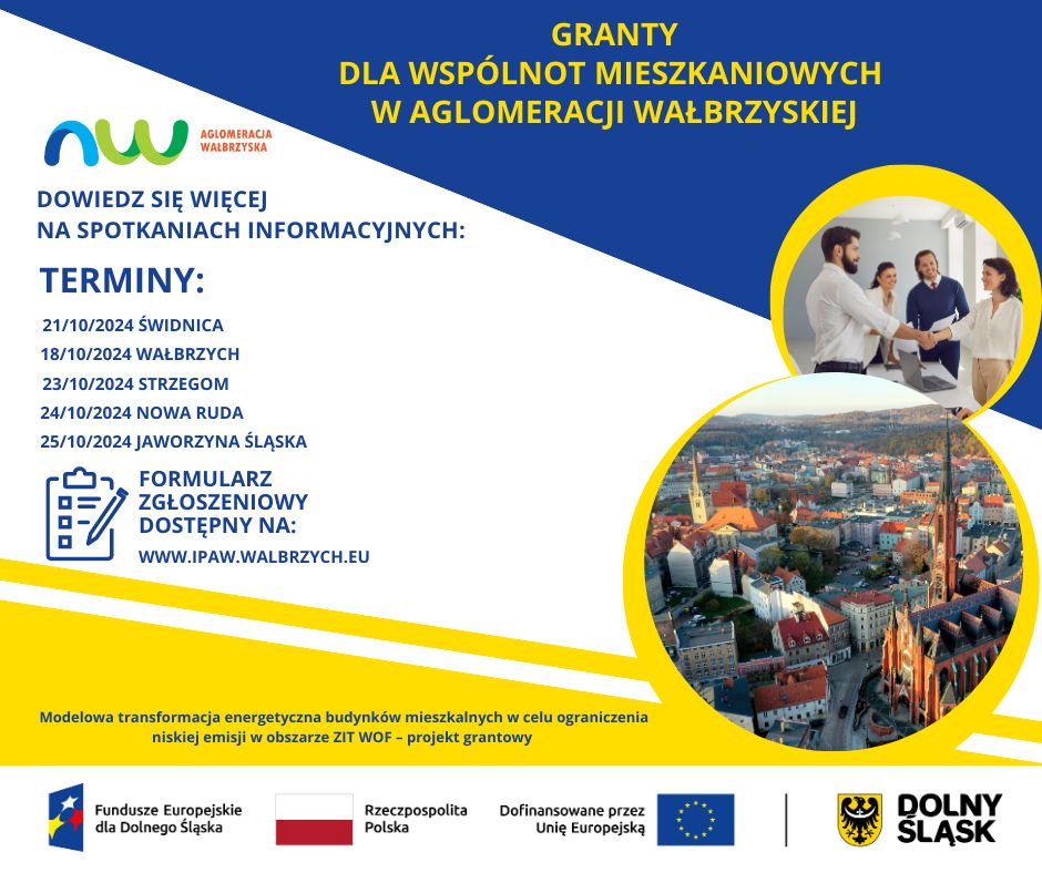 Wałbrzych/REGION: Granty dla wspólnot mieszkaniowych