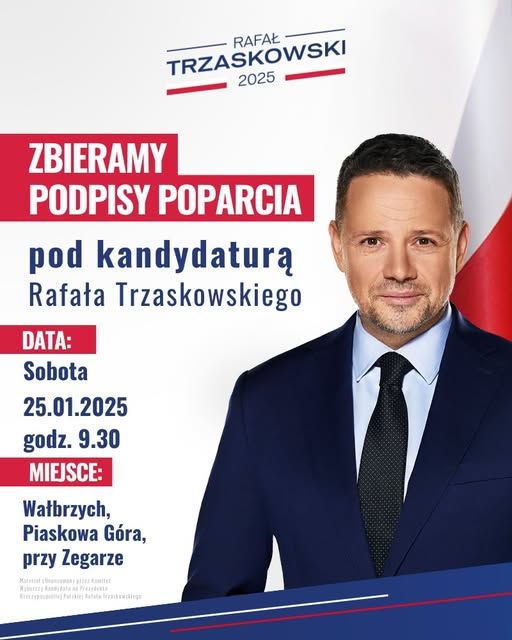 Wałbrzych: Będą zbierać podpisy na Trzaskowskiego