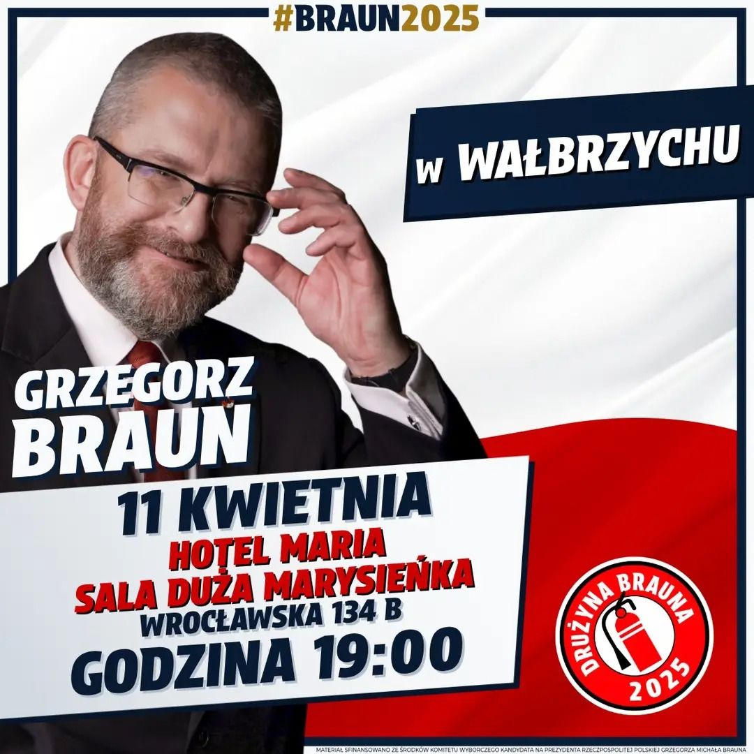 Wałbrzych/REGION: Grzegorz Braun odwiedzi Wałbrzych