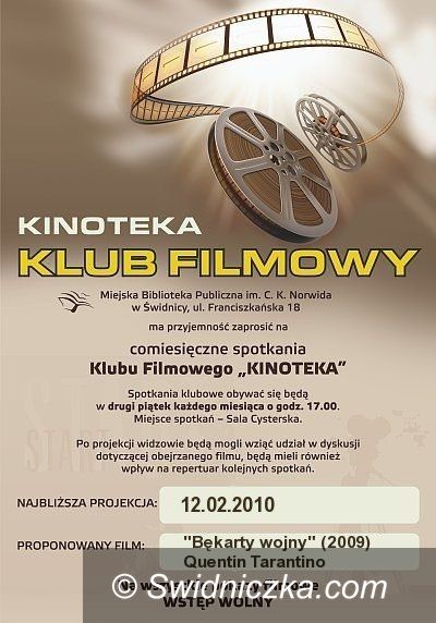 Świdnica: Dziś Klub Filmowy „Kinoteka” w bibliotece miejskiej
