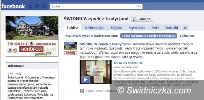 Świdnica: Miasto ogłasza konkurs z Monopoly na Facebooku