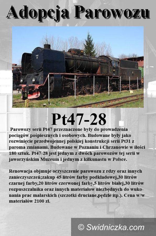 Jaworzyna Śląska/ Świdnica: Adoptuj parowóz– akcja muzeum