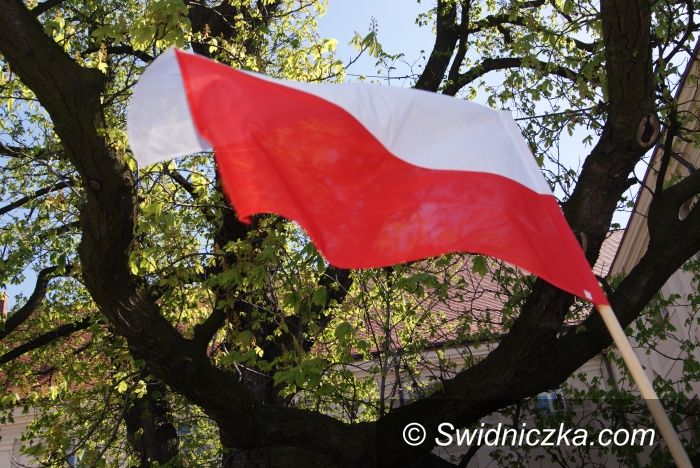 Świdnica: Młodzi z Prawa i Sprawiedliwości rozdawali flagi Polski w Świdnicy