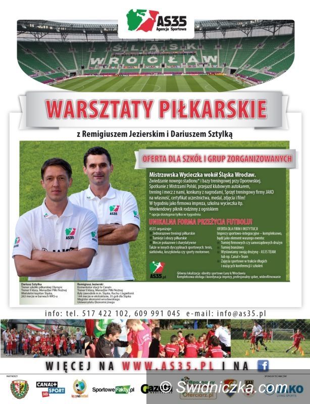 Wrocław/Świdnica: Warsztaty piłkarskie z Jezierskim i Sztylką