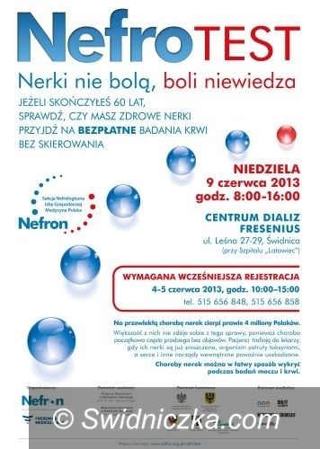 Świdnica: Ruszyła rejestracja na darmowe badania nerek NEFROTEST Świdnica 2013
