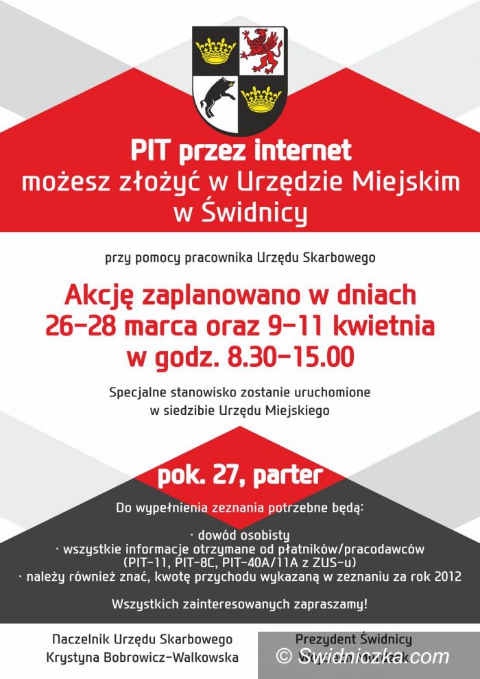 Świdnica: PIT przez internet druga część akcji w Urzędzie Miejskim w Świdnicy