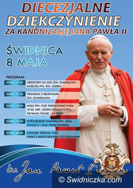 Świdnica: TGD i Mieczysław Szcześniak na odsłonięcie pomnika św. Jana Pawła II