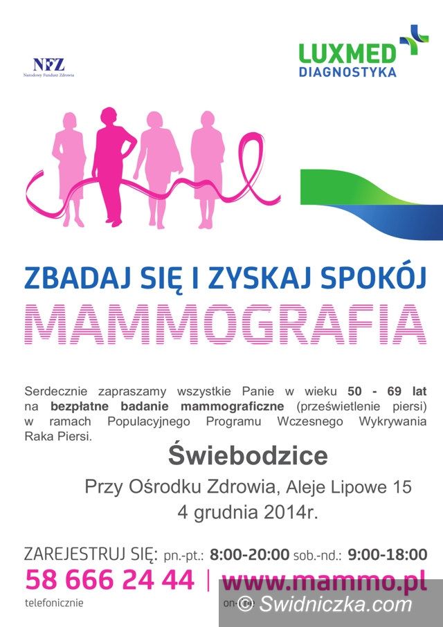 Świebodzice: Zaproszenie na badanie mammograficzne