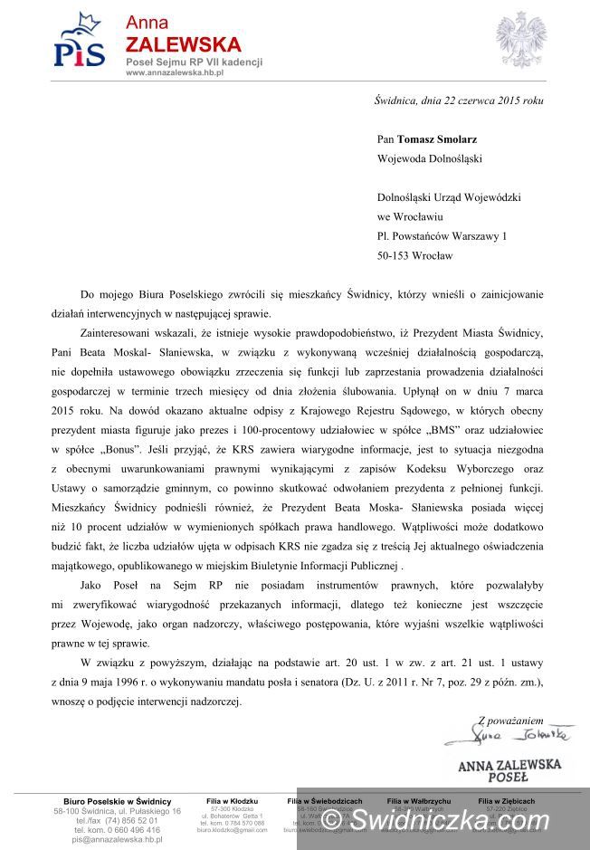 Świdnica: Interwencja poselska w sprawie Prezydenta Świdnicy