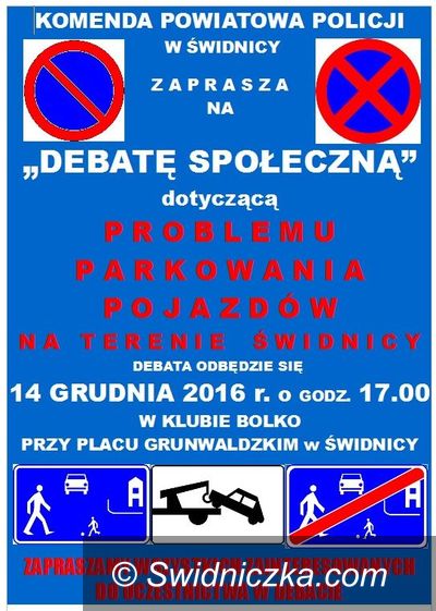 Świdnica: Zapraszamy na debatę społeczną dotyczącą problemu parkowania