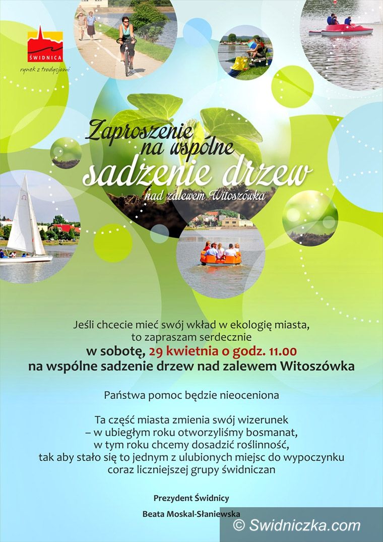 Świdnica: Zaproszenie na wspólne sadzenie drzew nad Zalewem Witoszówka