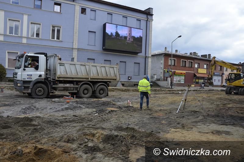 Żarów: Trwają prace przy budowie ronda w centrum Żarowa