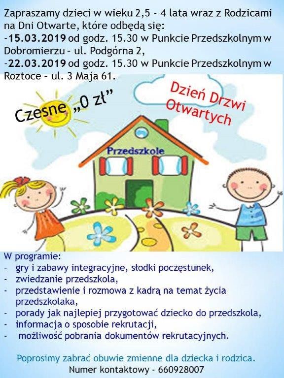 Gmina Dobromierz: Dni Otwarte w przedszkolach w Dobromierzu i Roztoce