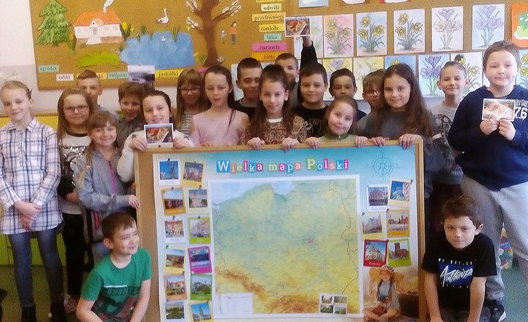 Żarów: Uczniowie z SP w Żarowie biorą udział w akcji „Wielka mapa Polski”