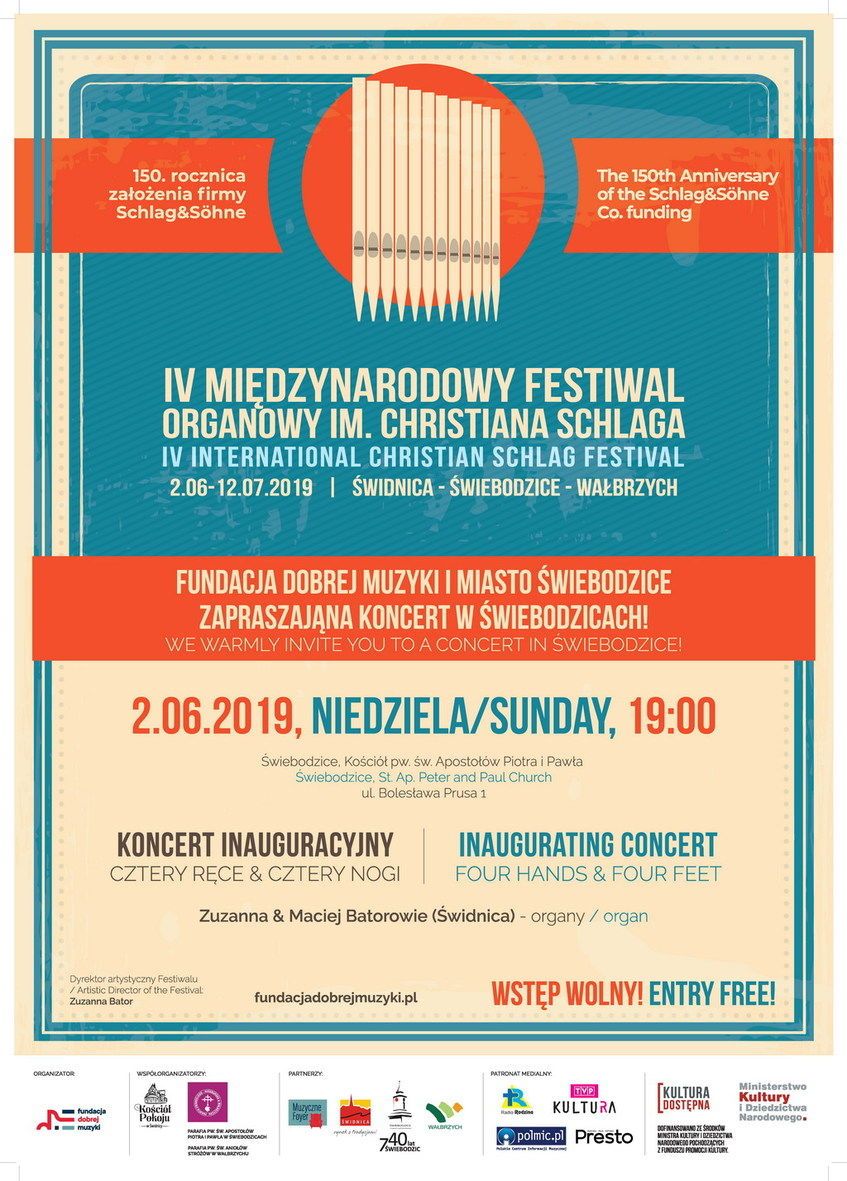 Świebodzice: Koncert organowy w ramach IV Międzynarodowego Festiwalu Organowego IM. Christiana Schlaga