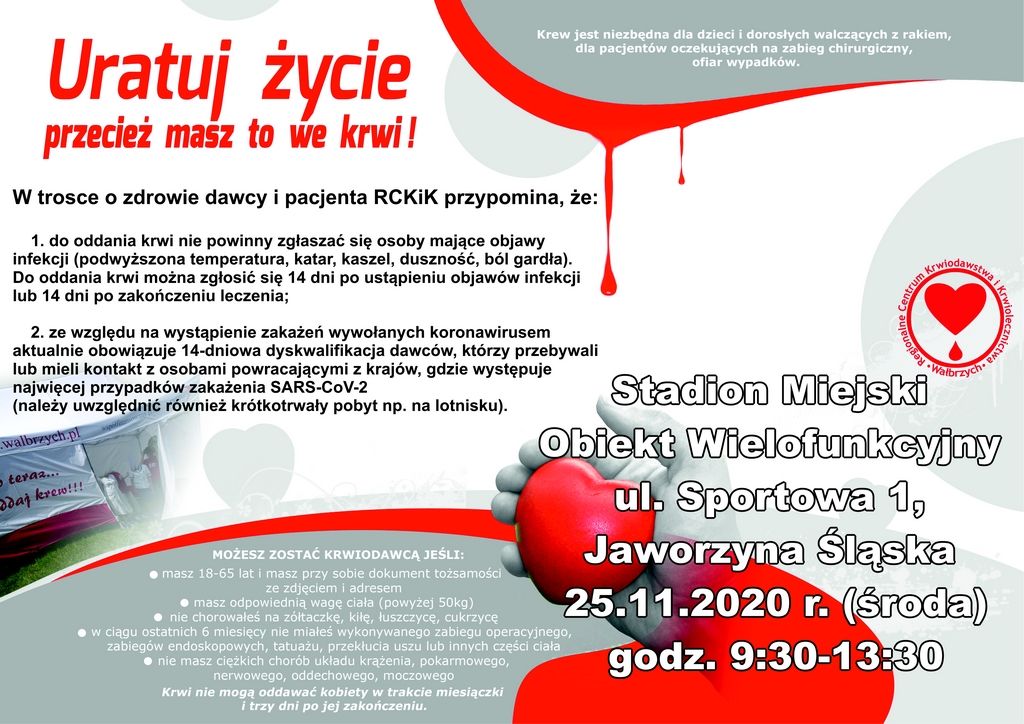 Jaworzyna Śląska: Podaruj krew