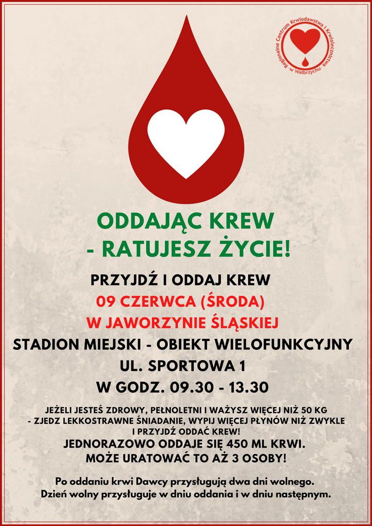 Jaworzyna Śląska: Krew to najcenniejszy dar