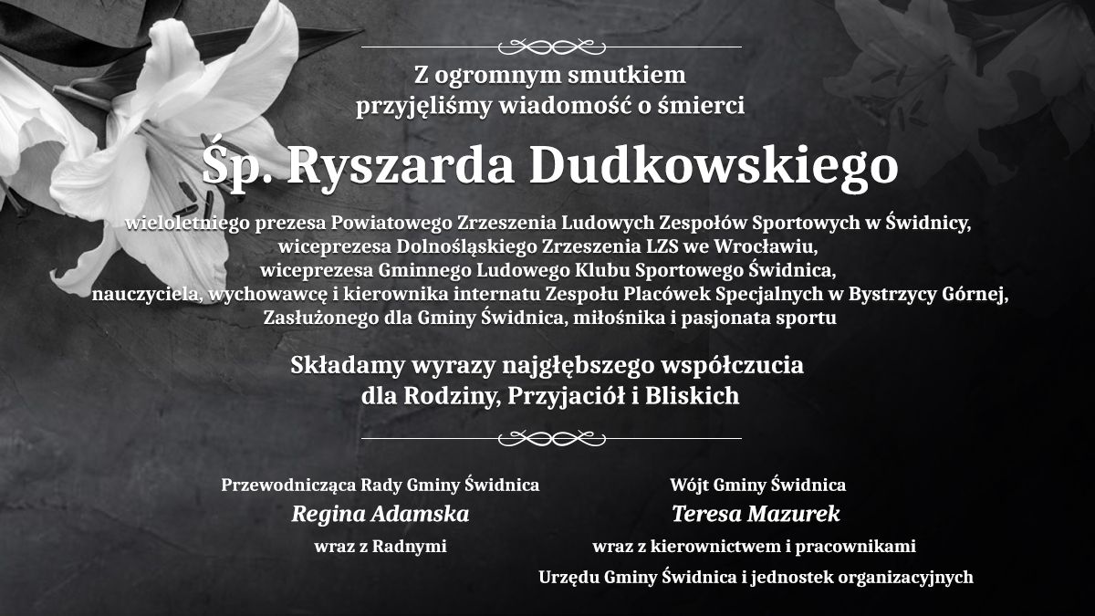 Gmina Świdnica: Zmarł pasjonat sportu