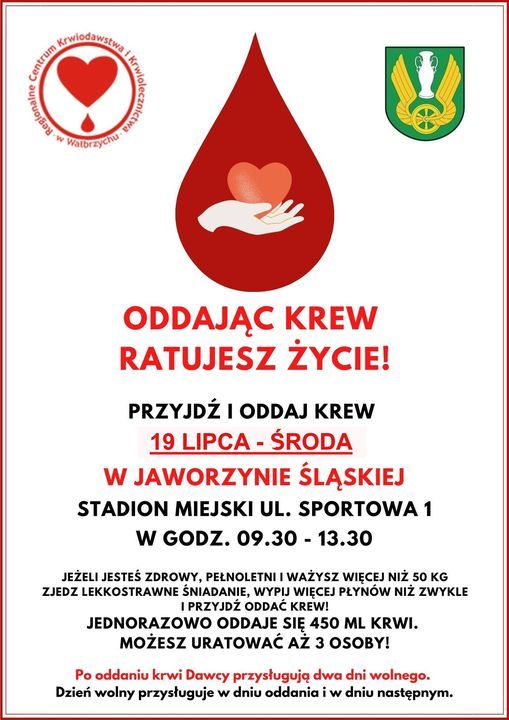 Jaworzyna Śląska: Krew jest niezbędna
